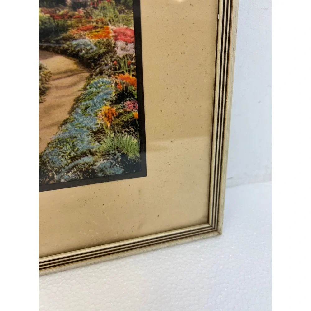 Vintage Art Deco Wood Picture Frame Cream FITS 11x14 Glass Joy Path Garden Print